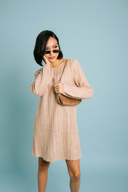 Snow Drop Sweater Dress// Taupe